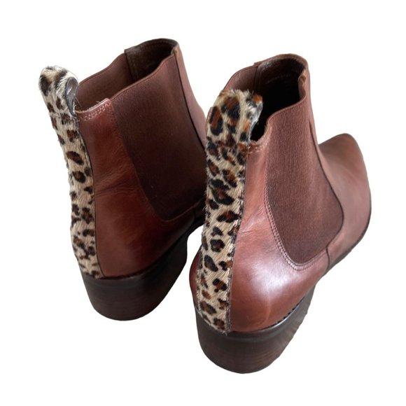 Matisse Moscow Ankle Bootie Pull On 100% Leather Cow‎ Hair Saddle Brown 9M $195 - Picture 3 of 11